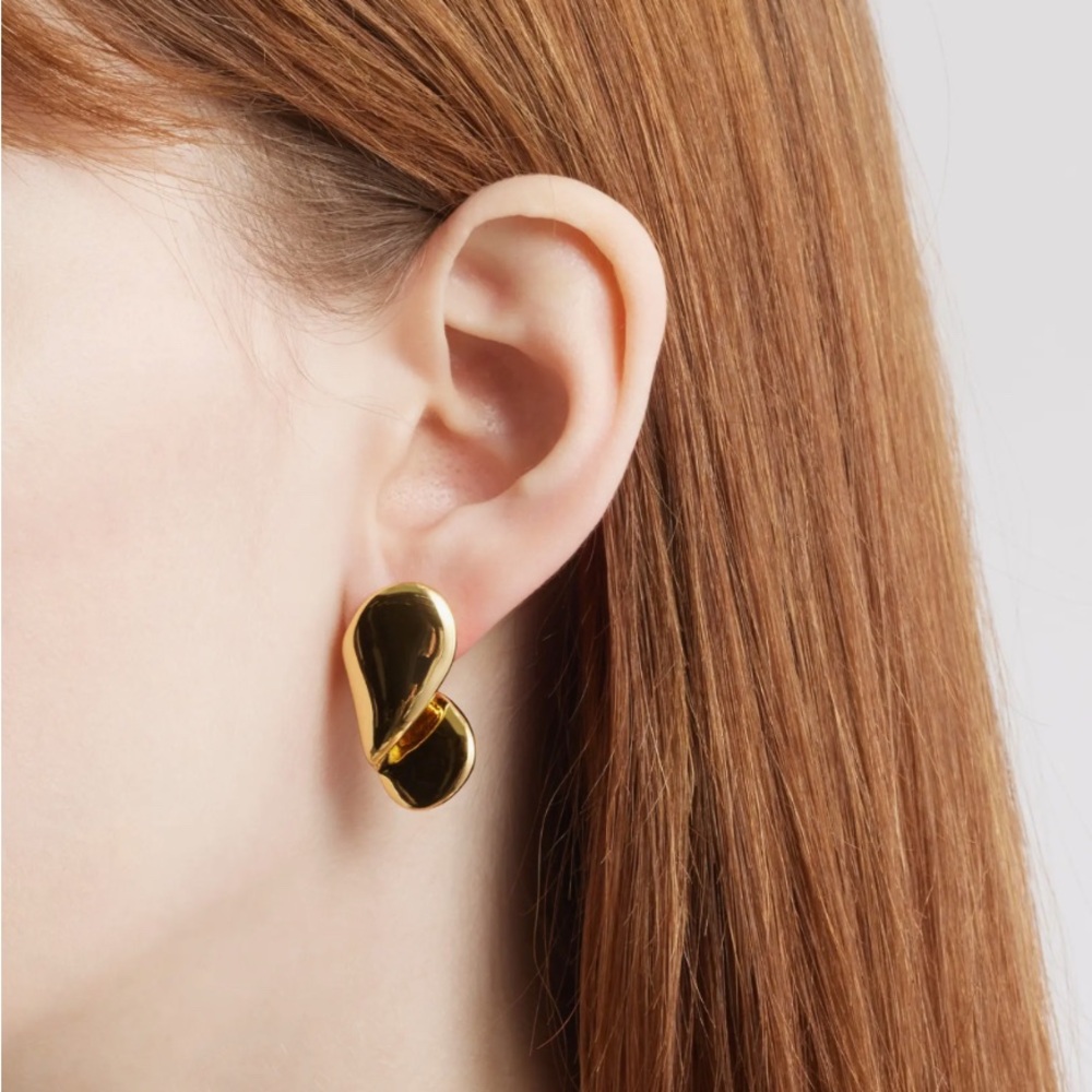 Jenny Bird Cora Drop Gold Earrings NWT 118$ - Picture 3 of 4